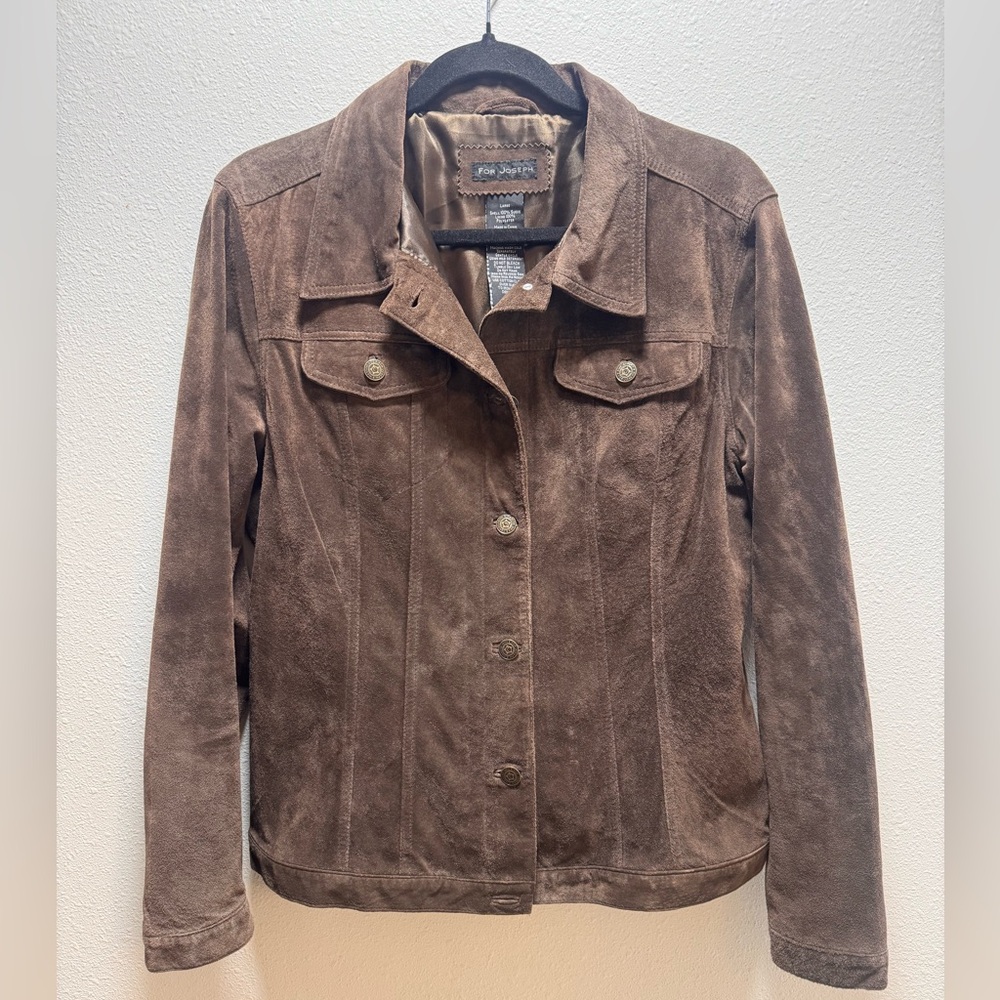“For Joseph” Brown Suede Jacket Women’s Medium Vintage Button Up